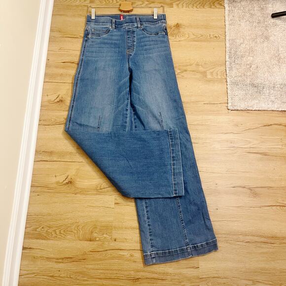 Spanx Women's Seamed Front Wide Leg Jeans Vintage Indigo Size M - Picture 4 of 11